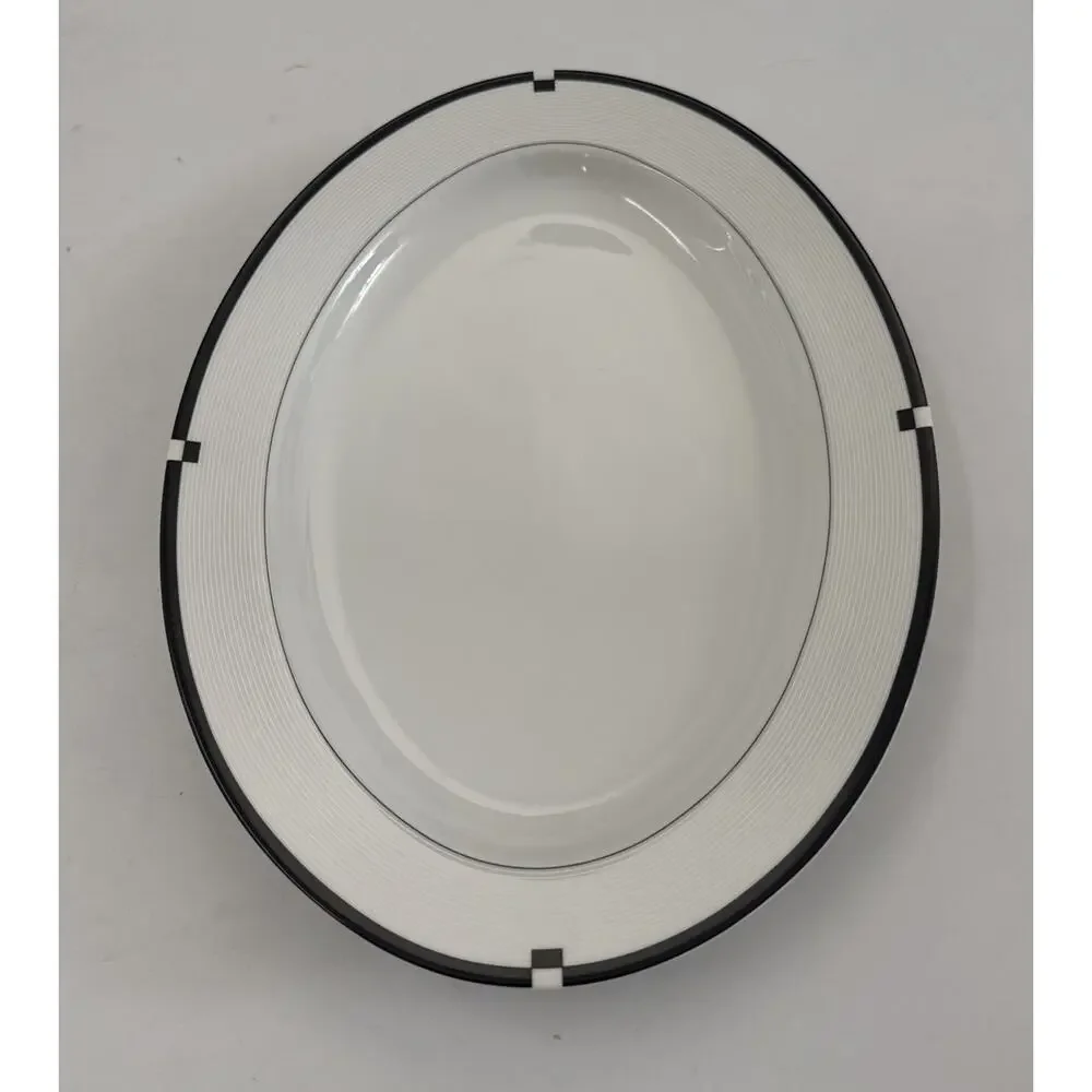 Vintage Mikasa Midnight L5542 Oval Serving Platter MCM Made in Japan